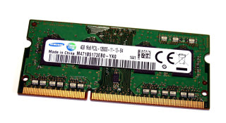 4 GB DDR3 RAM 204-pin SO-DIMM 1Rx8 PC3L-12800S Samsung M471B5173EB0-YK0