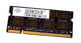 2 GB DDR2-RAM 200-pin SO-DIMM 2Rx8 PC2-6400S  CL6  Nanya NT2GT64U8HC0BN-AD