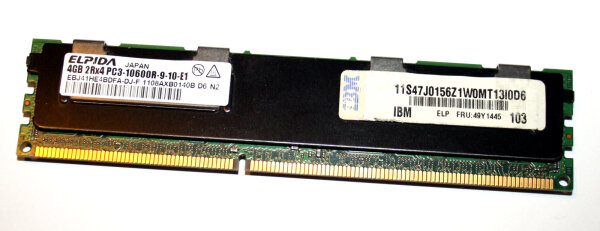 4 GB DDR3-RAM 240-pin Registered ECC 2Rx4 PC3-10600R Elpida EBJ41HE4BDFA-DJ-F
