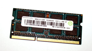 4 GB DDR3 RAM 204-pin SO-DIMM  2Rx8 PC3-12800S  Ramaxel RMT3160ED58E9W-1600