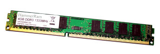 4 GB DDR3 RAM 240-pin PC3-10600U nonECC Hammerram HRD34096M1333   LowProfil