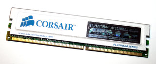 1 GB DDR-RAM 184-pin XMS PC-3200U non-ECC CL2 Corsair CMX1024-3200C2PT  XMS3202v3.1