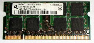 1 GB DDR2-RAM 200-pin PC2-6400S Laptop-Memory  Qimonda HYS64T128021EDL-2.5B2