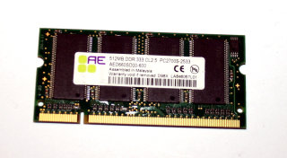 512 MB DDR-RAM 200-pin SO-DIMM PC-2700S   Aeneon AED660SD00-600D98X