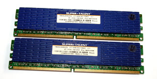 4 GB DDR2-RAM (2 x 2GB) 240-pin PC2-6400U non-ECC CL5  Super-Talent T800UX4GC5