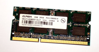 2 GB DDR3-RAM 204-pin SO-DIMM 2Rx8 PC3-10600S  Elpida EBJ21UE8BDS1-DJ-F