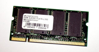 256 MB DDR-RAM 200-pin PC-2100S MemorySolution MS256FSC033 Ref#: FSC S26391-F2476-L300