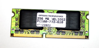 256 MB SO-DIMM 144-pin SD-RAM PC-100  CL2   Optosys PC100-222-620  Helios2