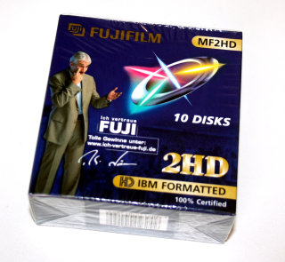 3,5" (3.5 Zoll) HD-Disketten (10 Stück) DS,HD Floppydisks, 1,44 MB formatiert,  Fujifilm MF2HD   Neu und versiegelt