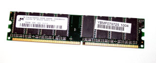 256 MB DDR-RAM 184-pin PC-2700U non-ECC  Micron MT8VDDT3264AG-335GB