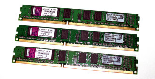 3 GB DDR3 RAM 240-pin (3x1GB) PC3-8500U nonECC Kingston KVR1066D3N7K3/3G