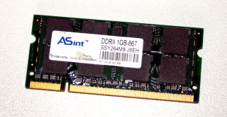 1 GB DDR2-RAM 200-pin SO-DIMM PC2-5300S   ASint SSY264M8-J6EH
