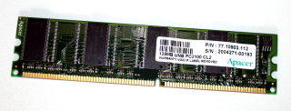 128 MB DDR-RAM 184-pin PC-2100U non-ECC CL2   Apacer P/N: 77.10903.112