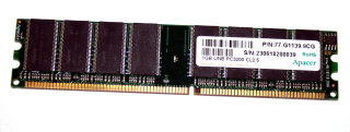 1 GB DDR-RAM 184-pin PC-3200U non-ECC CL2.5   Apacer P/N: 77.G1139.9CG