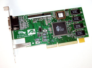 AGP-Videocard ATI XPERT 98 3D AGP 2x (3,3V) 8MB SD-RAM   P/N: 109-52800-00