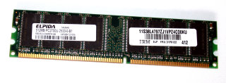 512 MB DDR-RAM 184-pin PC-2700U non-ECC CL2.5  Elpida  EBD52UC8AMFA-6B