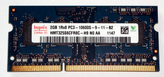 2 GB DDR3-RAM 204-pin SO-DIMM 1Rx8 PC3-10600S  Hynix HMT325S6CFR8C-H9 N0 AA