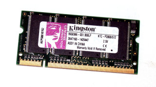 512 MB DDR-RAM 200-pin SO-DIMM  PC-2100S  Kingston KTC-P2800/512   9930366