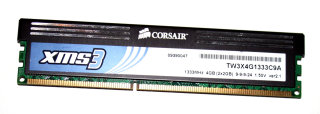 2 GB DDR3-RAM PC3-10600U non-ECC XMS3-Memory Corsair TW3X4G1333C9A 1,5V ver2.1