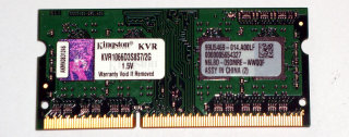 2 GB DDR3-RAM 204-pin SO-DIMM PC3-8500S  Kingston KVR1066D3S8S7/2G   99U5469