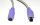 PS/2 Verlängerung 3 m, 6-pin PS/2 Stecker/Buchse (Kabel grau/Stecker violett)  Neuware