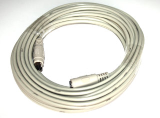 PS/2 Verlängerung 10 m, 6-pin PS/2 Stecker/Buchse (Kabel grau/Stecker grau)  Neuware