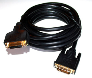DVI-Verlängerung 5 m DVI-D digital 24+1 Dual-Link Stecker/Buchse HD 1080i   Neuware