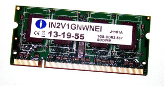 1 GB DDR2 RAM 200-pin SO-DIMM PC2-5300S  Integral IN2V1GNWNEI