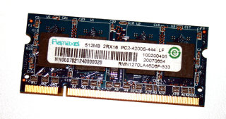 512 MB DDR2-RAM 200-pin SO-DIMM 2Rx16 PC2-4200S  Ramaxel RMN1270LA46D6F-533