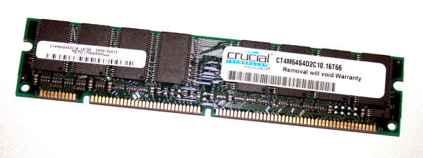 32 MB SD-RAM 168-pin PC-66 non-ECC CL2   Crucial CT4M64S4D2C10.16T66