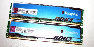 2 GB DDR3 RAM-Kit  (2x 1 GB) 240-pin PC3-10600U HyperX blu  Kingston KHX1333C9D3B1K2/2G   99U5402