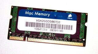 2 GB DDR2 RAM 200-pin SO-DIMM PC2-5300S Mac Memory  Corsair VSA2GSDS667D2