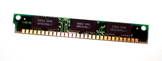 1 MB Simm Memory 30-pin 70 ns 3-Chip 1Mx9 Parity  Chips: 2x EAGLE EM4103NJ-7 + 1x EM1024PNJ-7