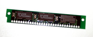 1 MB Simm 30-pin 70 ns Parity 3-Chip 1Mx9 Chips: 2x Mosel Vitelic V53C404HK60 + 1x Texas Instruments TMS4C1024DJ-70