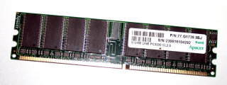 512 MB DDR-RAM 184-pin PC-3200U non-ECC  CL2.5  Apacer P/N: 77.G1739.9BJ