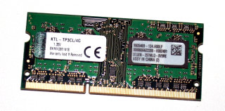 4 GB DDR3 RAM 204-pin SO-DIMM PC3L-12800S 1,35V  Kingston KTL-TP3CL/4G
