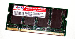 512 MB DDR RAM 200-pin SO-DIMM PC-2700S  VDATA MDYVD4F4H3410B1E0H