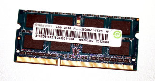 4 GB DDR3 RAM 204-pin SO-DIMM 2Rx8 PC3-12800S   Ramaxel