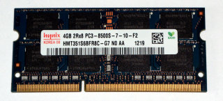 4 GB DDR3-RAM 2Rx8 PC3-8500S für Notebooks  Hynix HMT351S6BFR8C-G7 N0 AA
