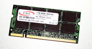 1 GB DDR-RAM 200-pin SO-DIMM PC-2100S CSX CSXO-D1-SO-266-648-1GB