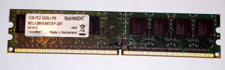 1 GB DDR2-RAM 240-pin PC2-5300U non-ECC  Swissbit MEU12864D4B72EP-30R