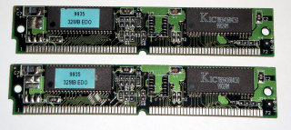 64 MB EDO-RAM (2 x 32 MB) 60 ns   4Chip-Variante, doppelseitig bestückt