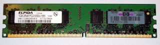 1 GB DDR2 RAM 240-pin PC2-5300U 2Rx8 non-ECC Elpida EBE11UD8AGWA-6E-E  HP#: 377726-888