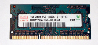 1 GB DDR3-RAM 204-pin SO-DIMM 2Rx16 PC3-8500S  Hynix HMT112S6AFR6C-G7 N0 AA