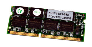 64 MB SO-DIMM 144-pin SD-RAM PC-100  Kingmax MSP643S-882