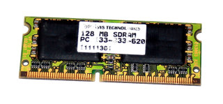 128 MB SO-DIMM 144-pin SD-RAM PC-133 Laptop-Memory (Topless Ikarus1)