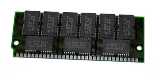 16 MB Simm 30-pin 60 ns  9-Chip Parity 16Mx9  Chips: 9x Hitachi HM5116100J6 (Modulhöhe: 34 mm)