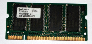 256 MB DDR-RAM 200-pin SO-DIMM PC-2100S  Hynix HYMD232M6466-H AA