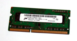 2 GB DDR3-RAM 204-pin SO-DIMM 1Rx8 PC3L-12800S 1.35V Micron MT8KTF25664HZ-1G6K1