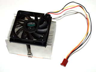 CPU-Cooler for Intel Socket PGA 370 + AMD Socket 462/A Coolermaster (3-pin, 60mm-Cooler, Aluminium + Copper)